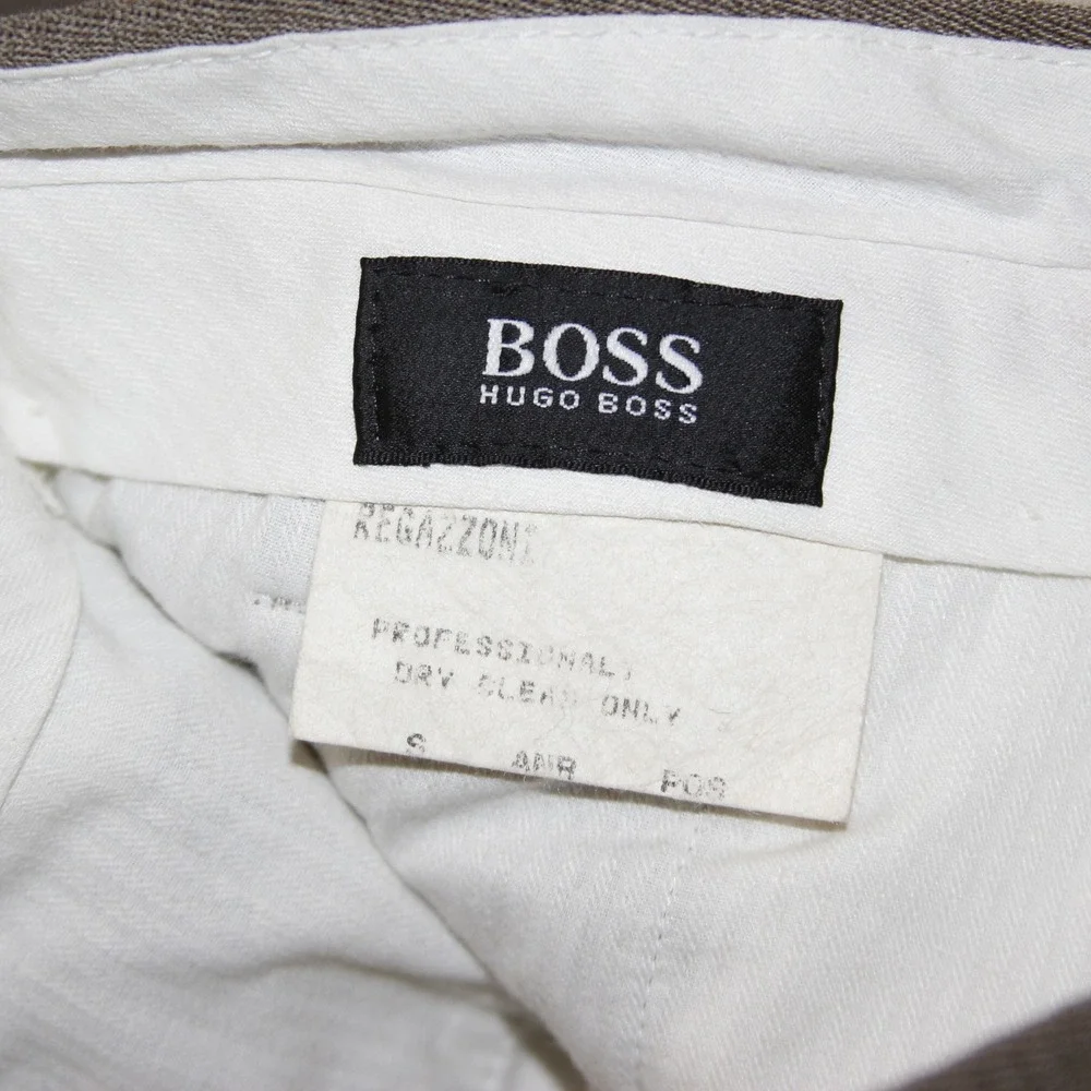 HUGO BOSS‎ Mens Regazzoni Flat Front Pleated All Wool Dress Pants Tan 32R